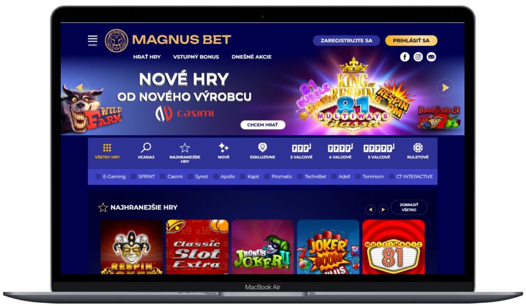 Filter výrobcov hier v online kasíne MagnusBet